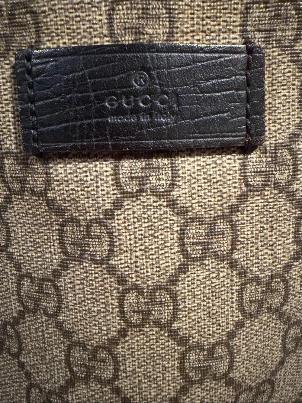 Gucci Beige GG Canvas Tote with Dark Brown Leather Handles